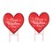 Set of 2 24"H Metal Happy Valentine's Day Heart Yard Stake or Wall Décor